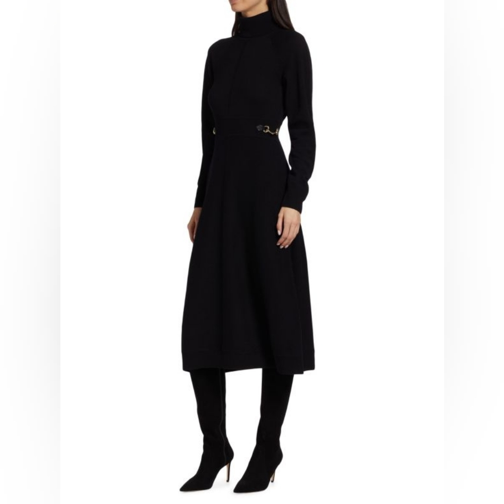 DEREK LAM 10 CROSBY Becky Wool Turtleneck Midi Dress Size XS
